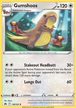 

Crown Zenith Rare 118/159 Gumshoos