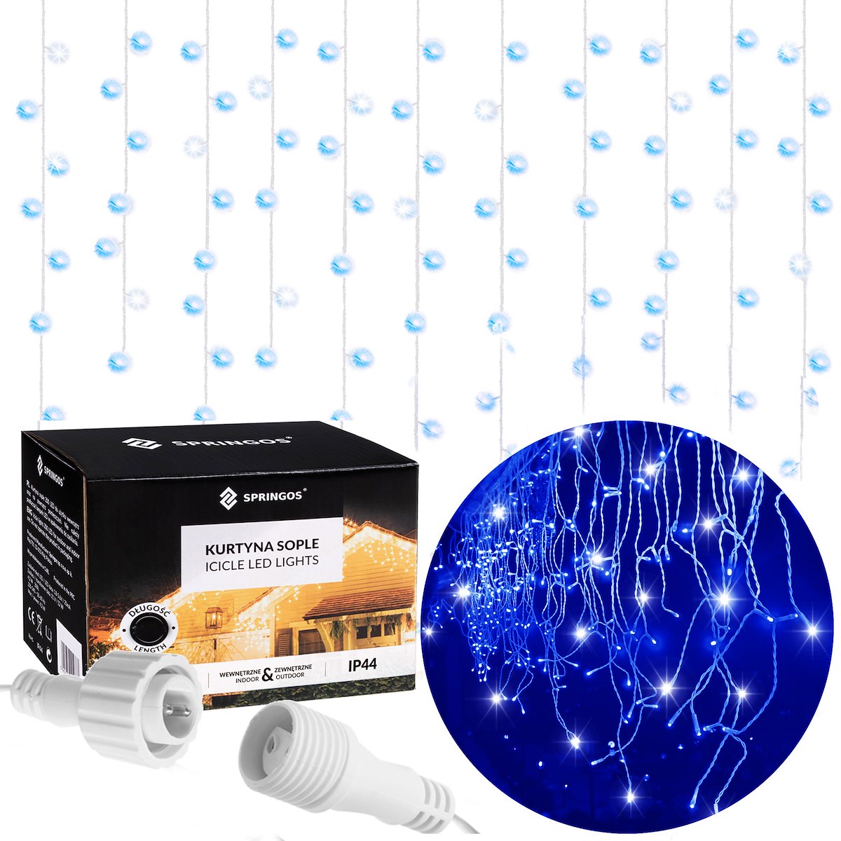 

Lampki Zewnętrzne Kurtyna 300 Led +flash 14,5m