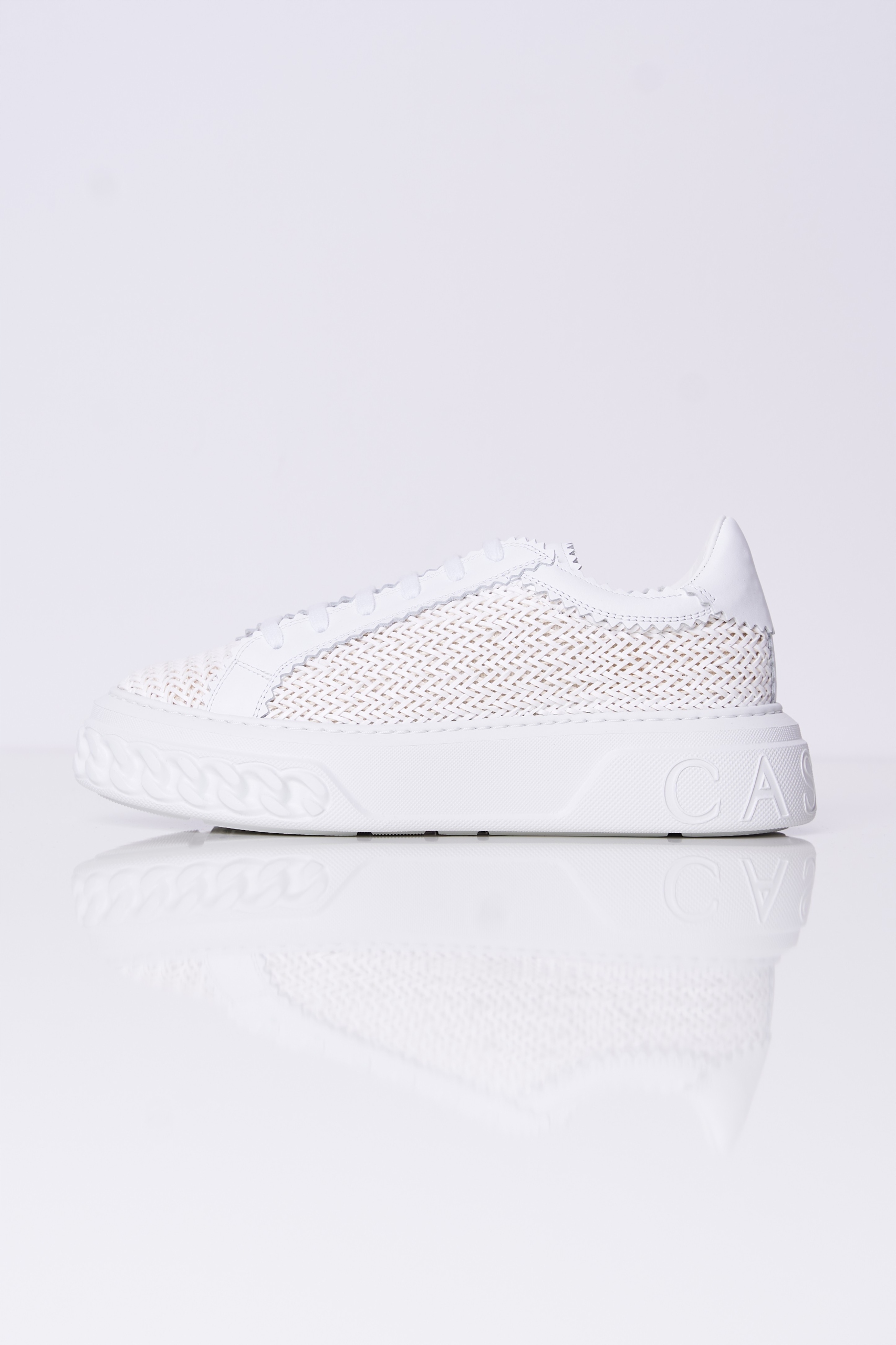 スニーカー CASADEI FW25 Casadei Sneakers White (2X894U0701 SALEN9999) Sneakersy białe skórzane na platformie CASADEI