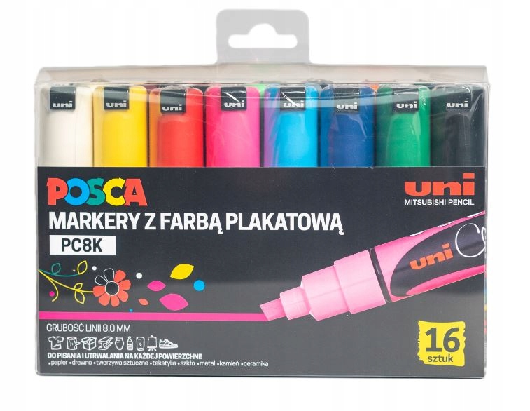 Sada popisovačů Uni Posca PC-8K 16 Ks.