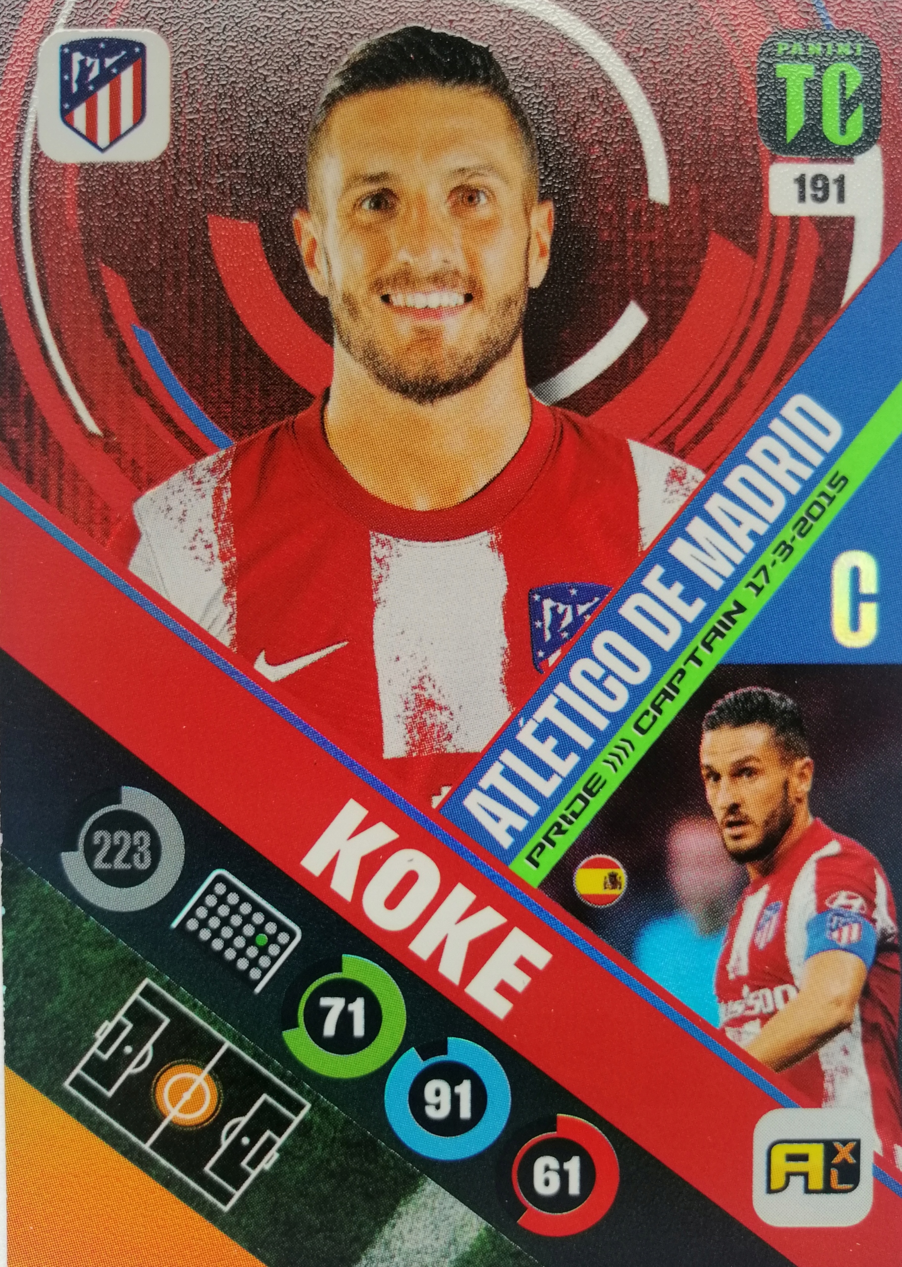 Panini Top Class Pride Captain 191 Koke Atletico