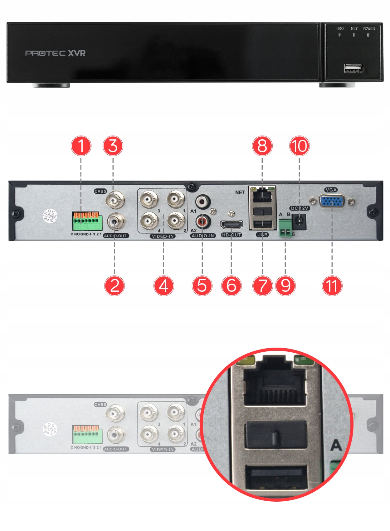 ZESTAW 4 KAMERY 8MPX TUBOWE WYSOKA ROZDZIELCZOŚĆ 4K NAGRYWANIE W PĘTLI 24/7 Pojemność zainstalowanego dysku 1 TB
