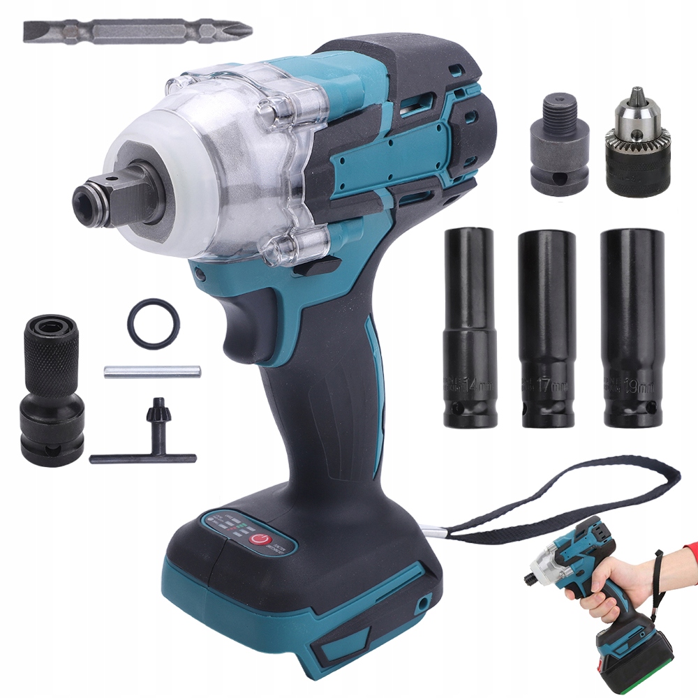 Bezkartáčový Rázový Utahovák 1/2" 520NM Led 3V1 Šroubovák Pro MAKIT18V