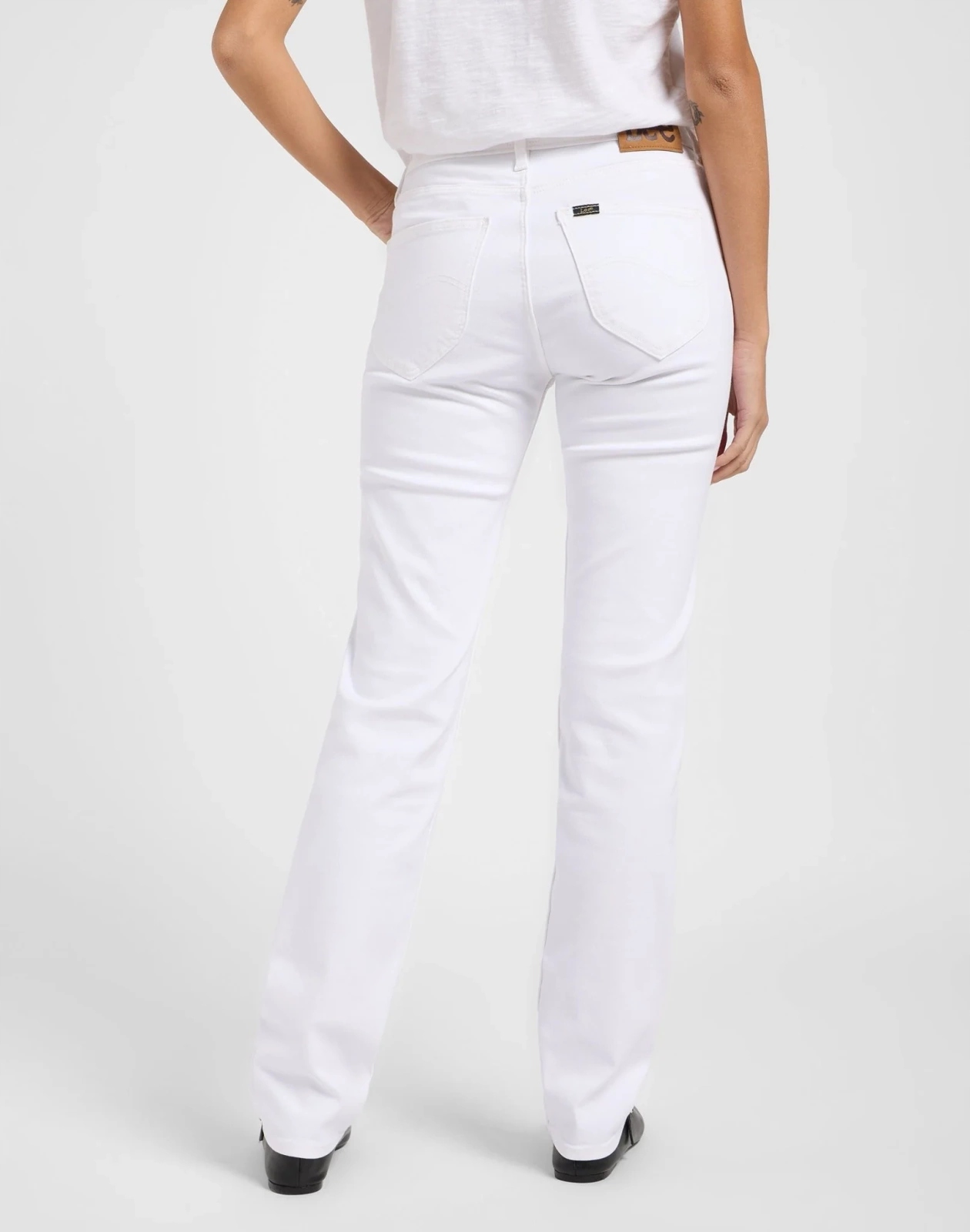 Damskie jeansy proste Lee Marion Straight Bright White 112363544 30/31