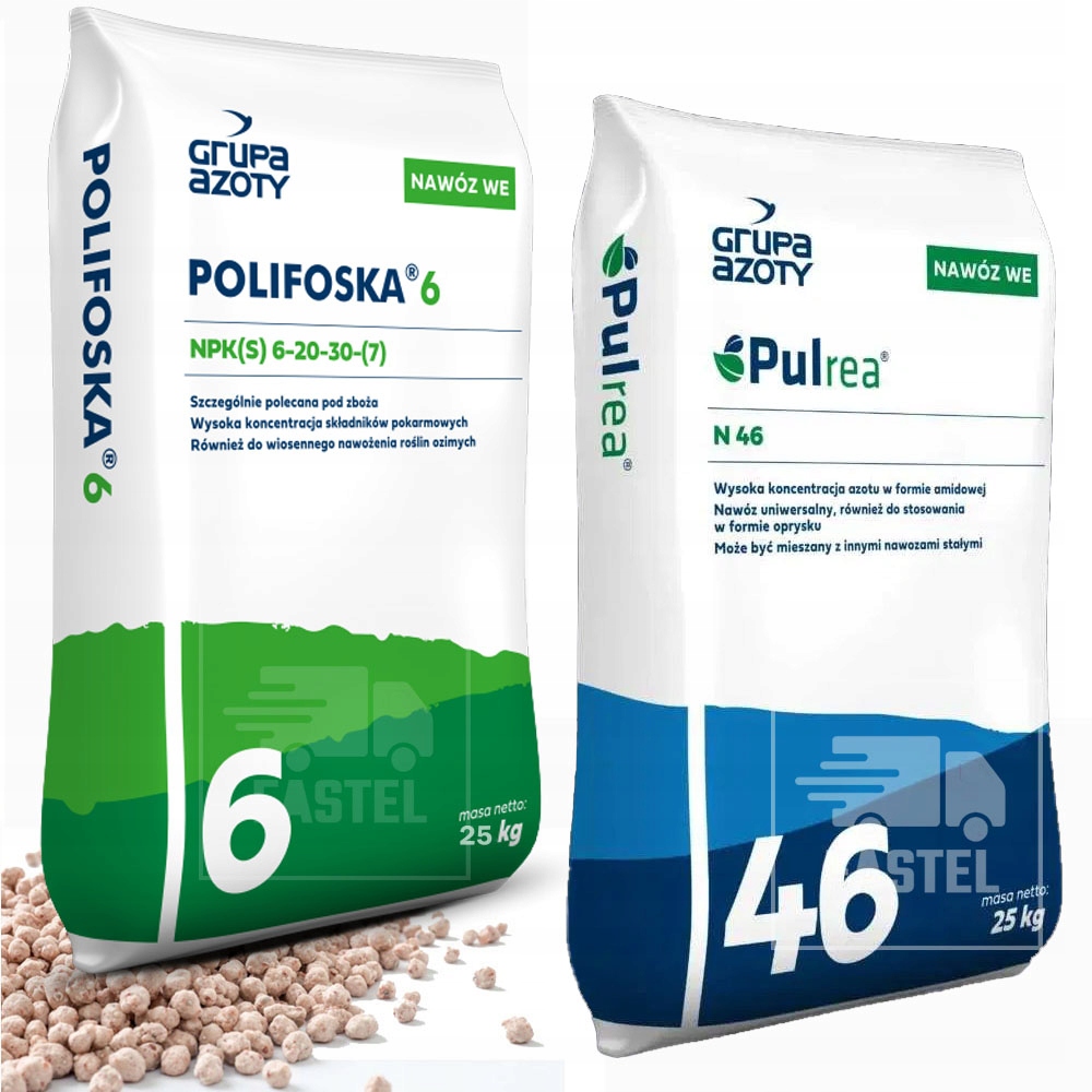 Zestaw Nawóz Polifoska 6 Mocznik Grupa Azoty granulat 25 kg Idealny Trawnik