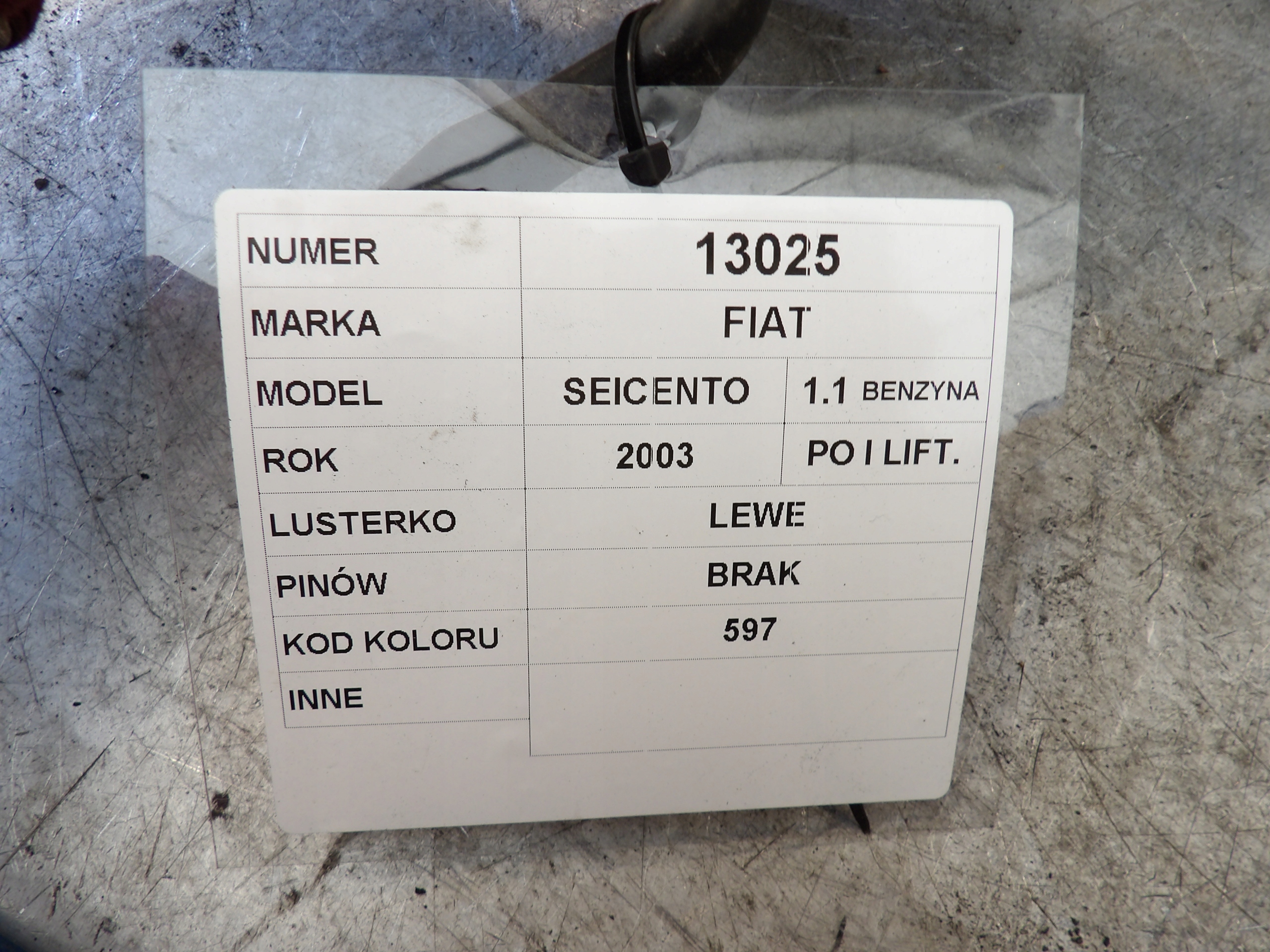 Fiat Seicento mirror left 1,1B