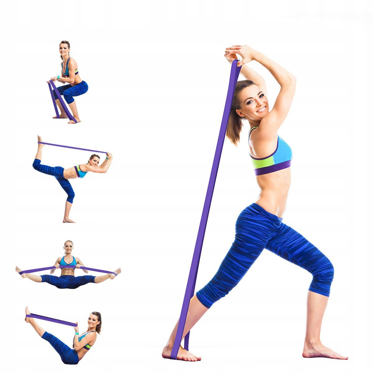 Zestaw 5 Gum Do Ćwiczeń Fitness Gumy Oporowe Wytrzymałe Sport Rodzaj inny