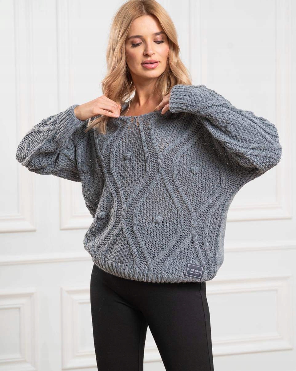 Šedý svetr s dlouhým rukávem 3273 Lalous vel Univerzální