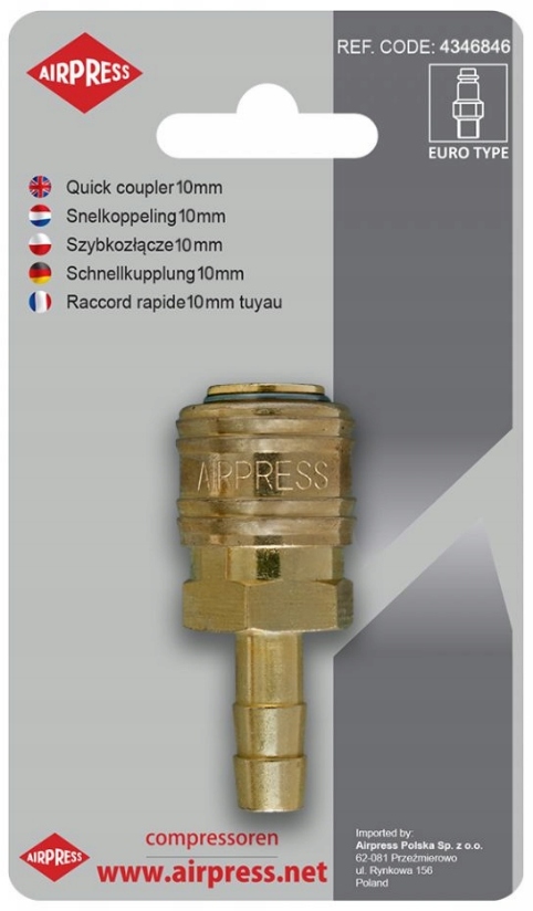 Rýchlospojka Na Hadicu Euro 10 MM Airpress 4346846