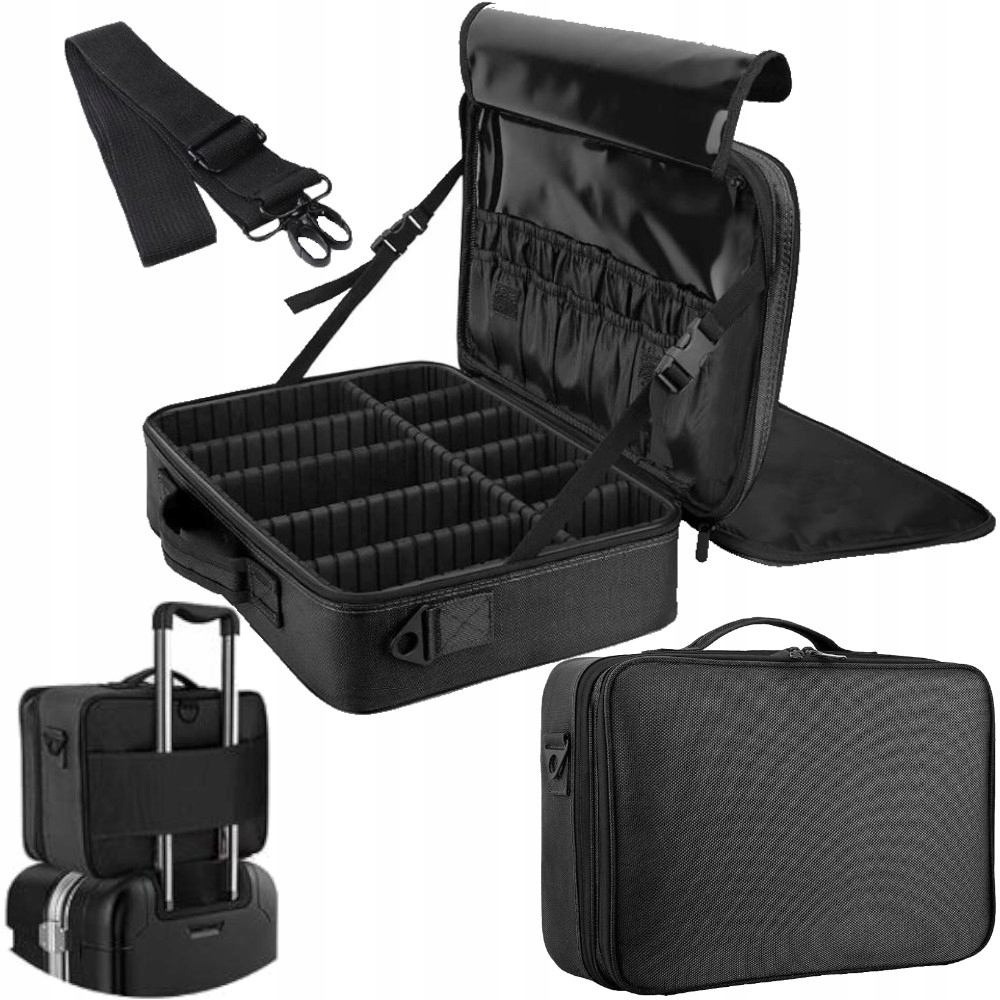 Kosmetická taštička kufřík velká XXL je ideální pro ženy s nastavitelnými přihrádkami