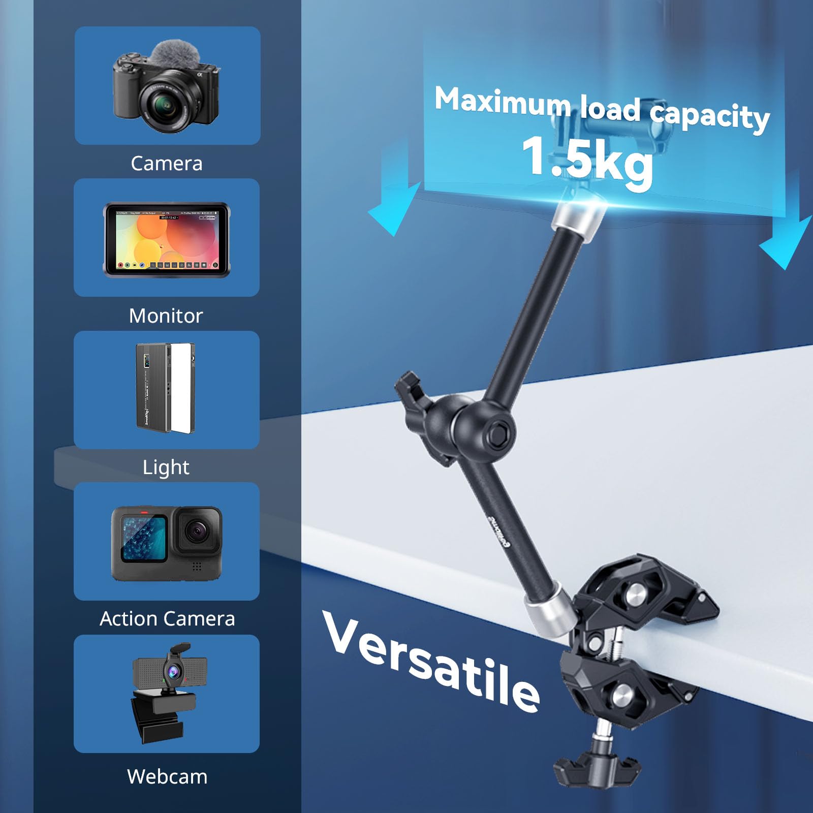 SMALLRIG Magic Arm Super Clamp Do Kamer Monitorów i Kamer GoPro — miniatura 5