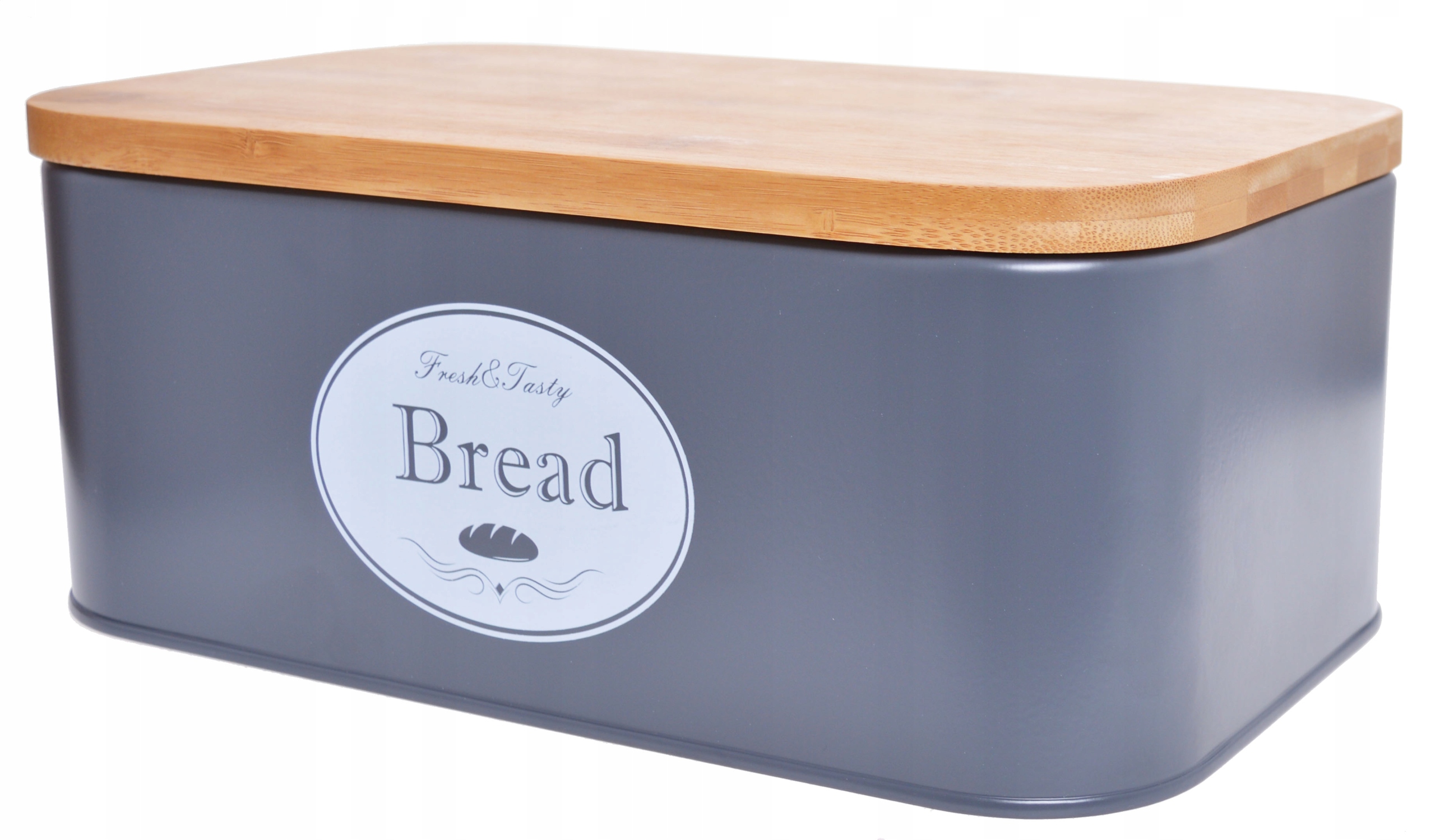 CHLEBAK METALOWY Z BAMBUSOWĄ POKRYWĄ DUŻY SZARY EAN (GTIN) 6979005261218