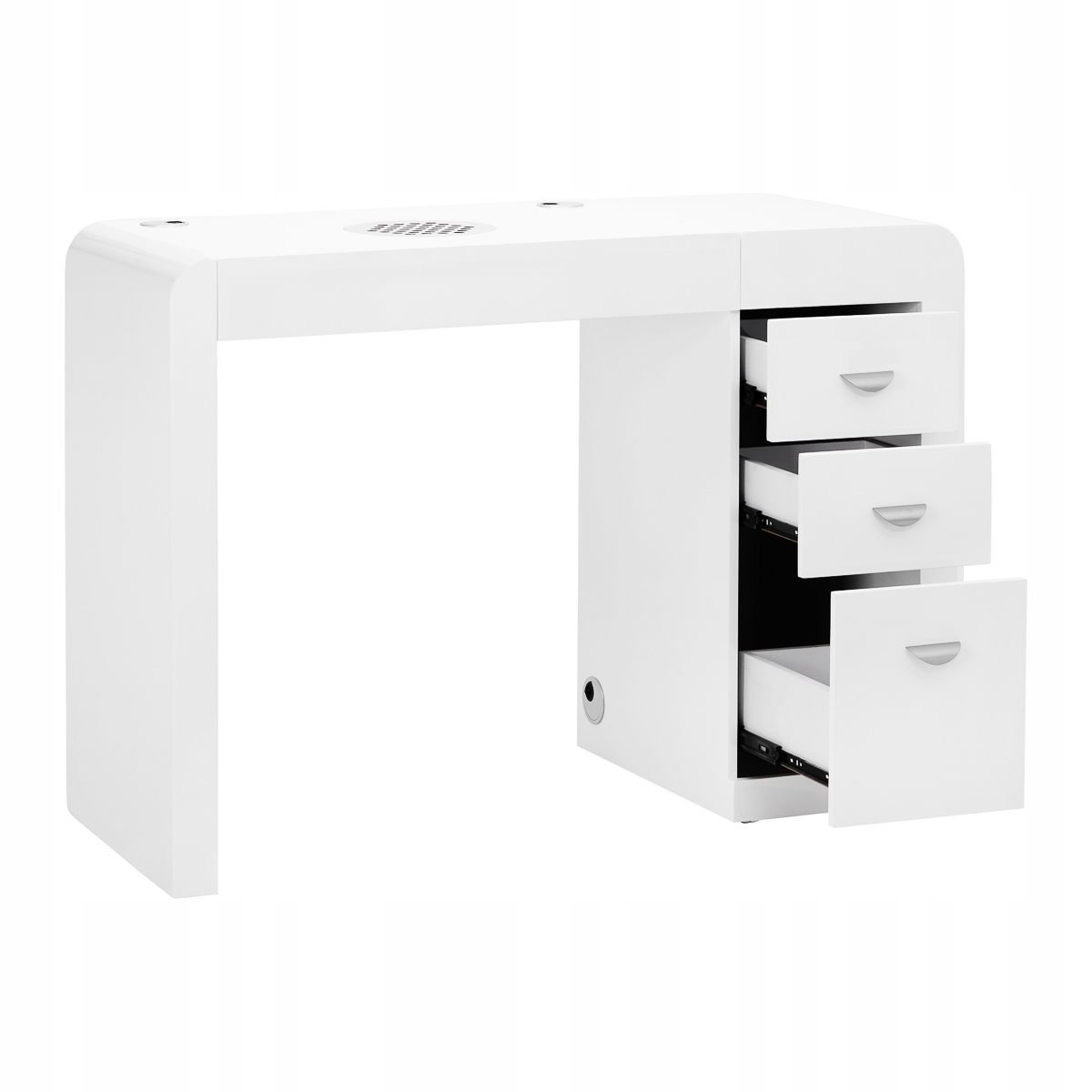 Kosmetický stůl 312 s kazetovým absorbérem, bílý, levý