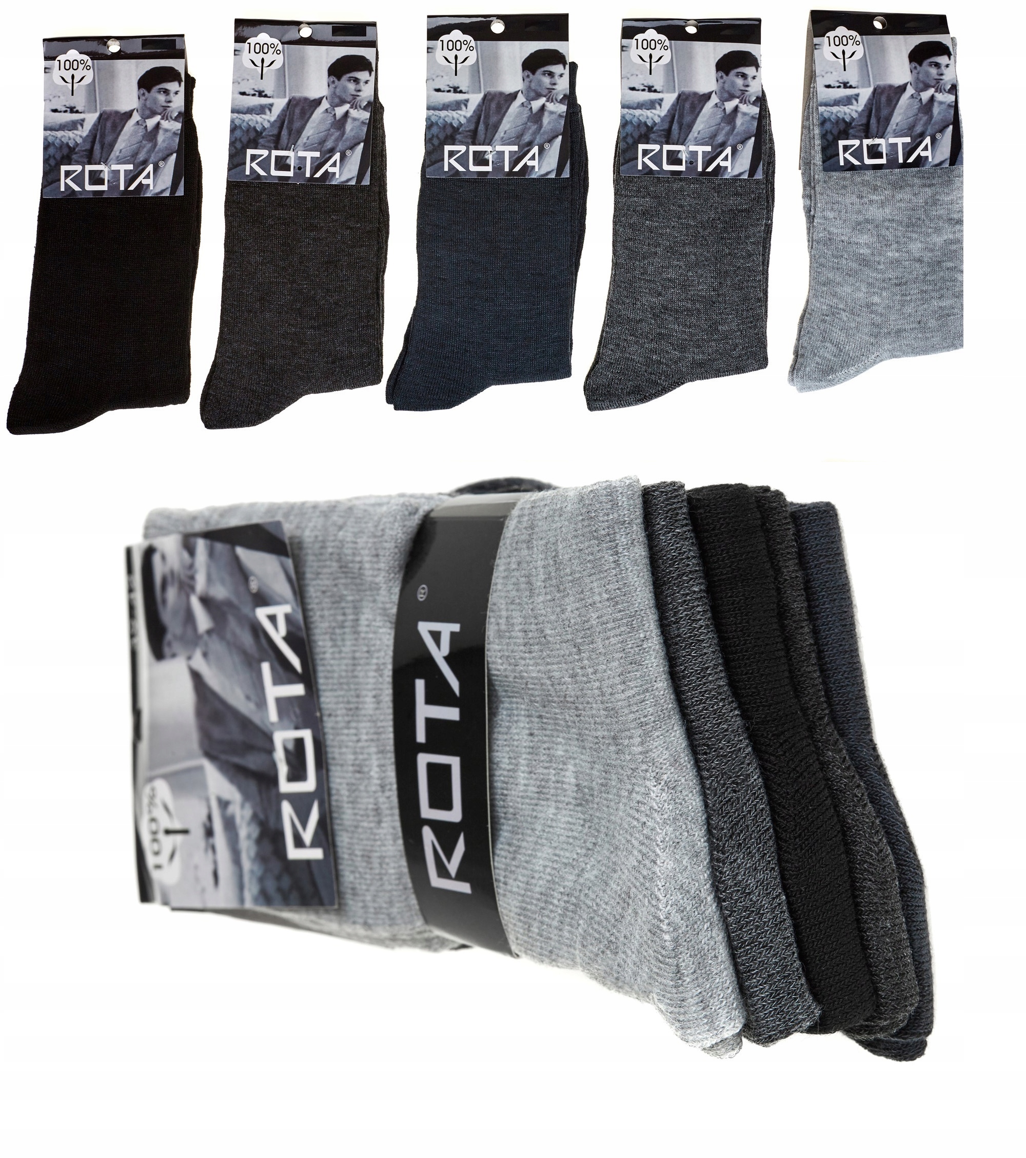 

10 Par Skarpety garniturowe Bawełna rozm: 39-42