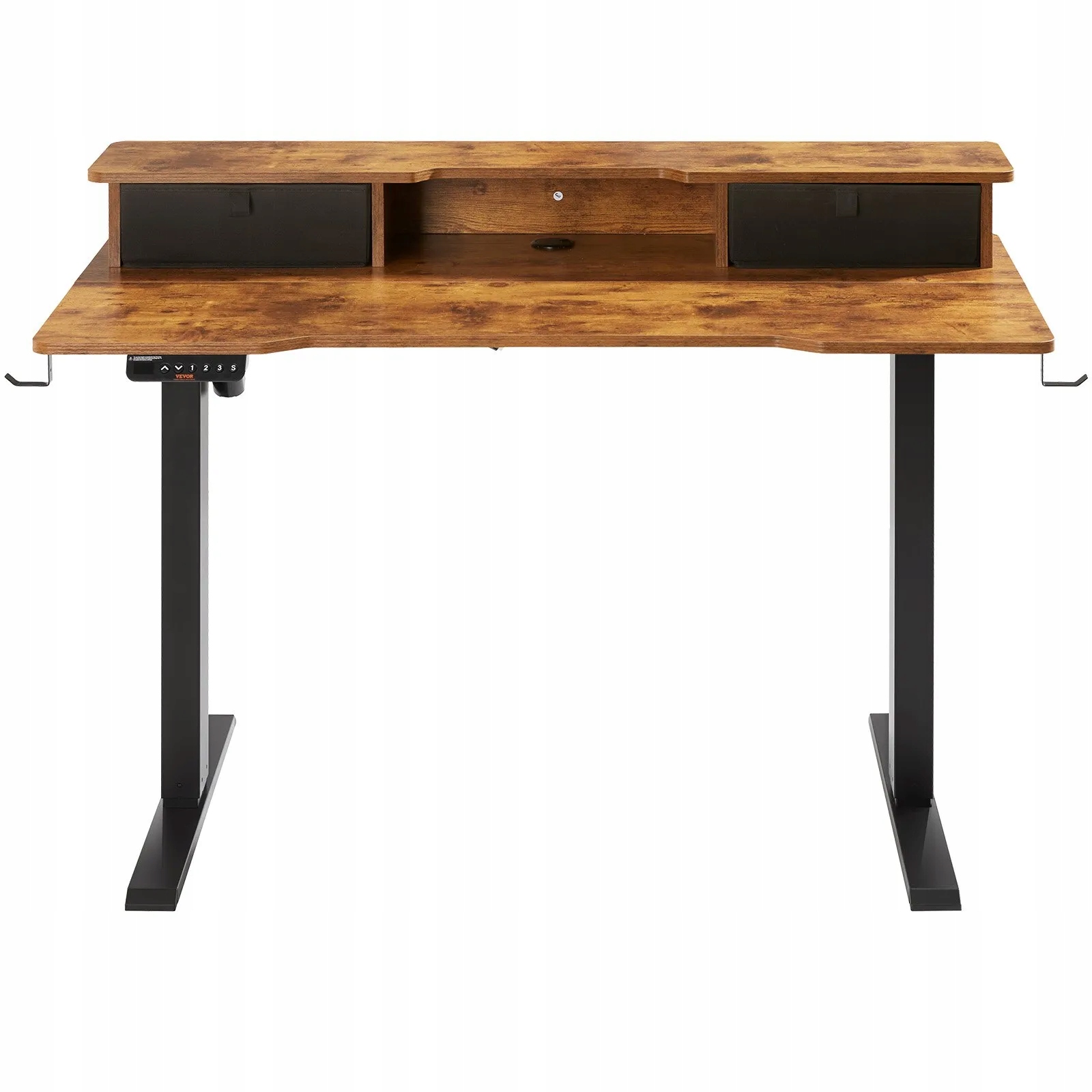 Elektrický nastaviteľný stôl 120 x 60 cm, dvojitý monitor, oceľový rám 80 kg