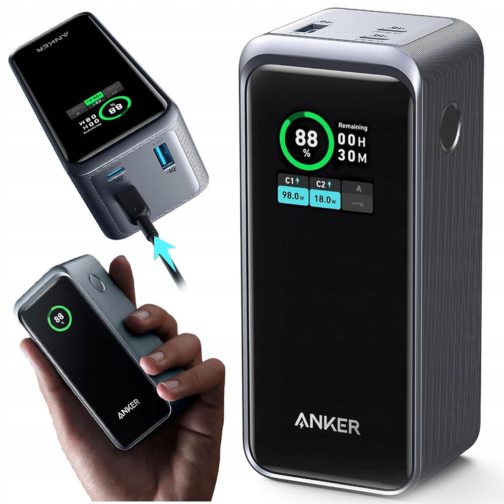 Powerbanka Anker Prime 735 20000 Mah 200W Usb A 2X Usb C Displej