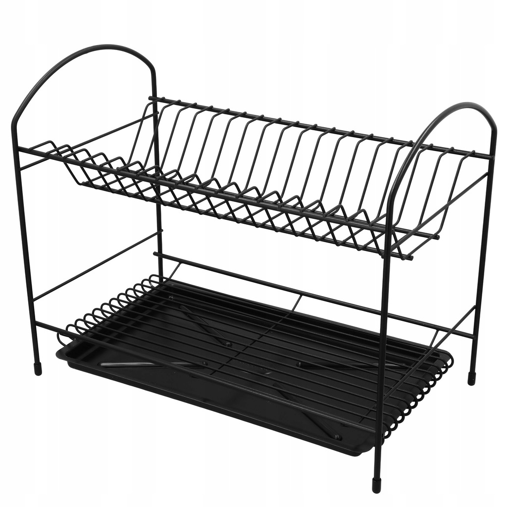 Levně odkapávač na nádobí Sušička 2 úrovně 40 cm Černá Odkapávač