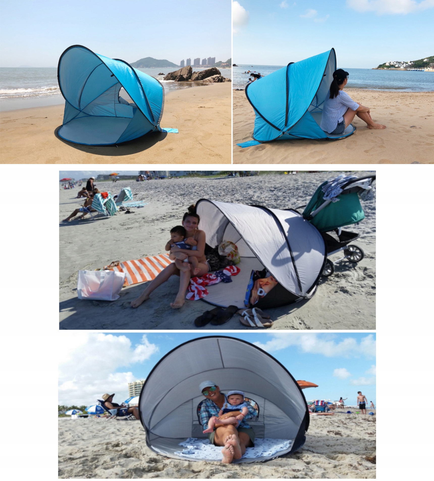 NAMIOT PLAŻOWY SAMOROZKŁADAJĄCY PARAWAN OSŁONA UV Wodoodporność inna