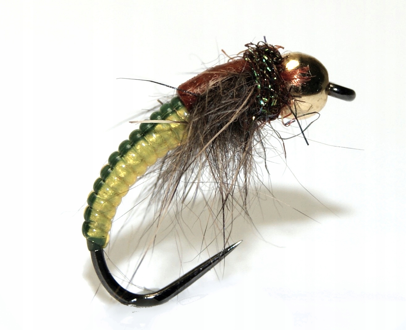 

Caddis Fluo Yellow black back size 10 tungsten