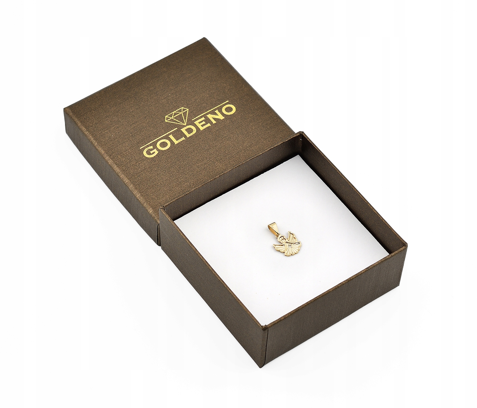 ZŁOTA PIĘKNA ZAWIESZKA WISIOREK 585 ANIOŁEK DIAMENTOWANY Z KRZYŻYKIEM Marka Inna marka