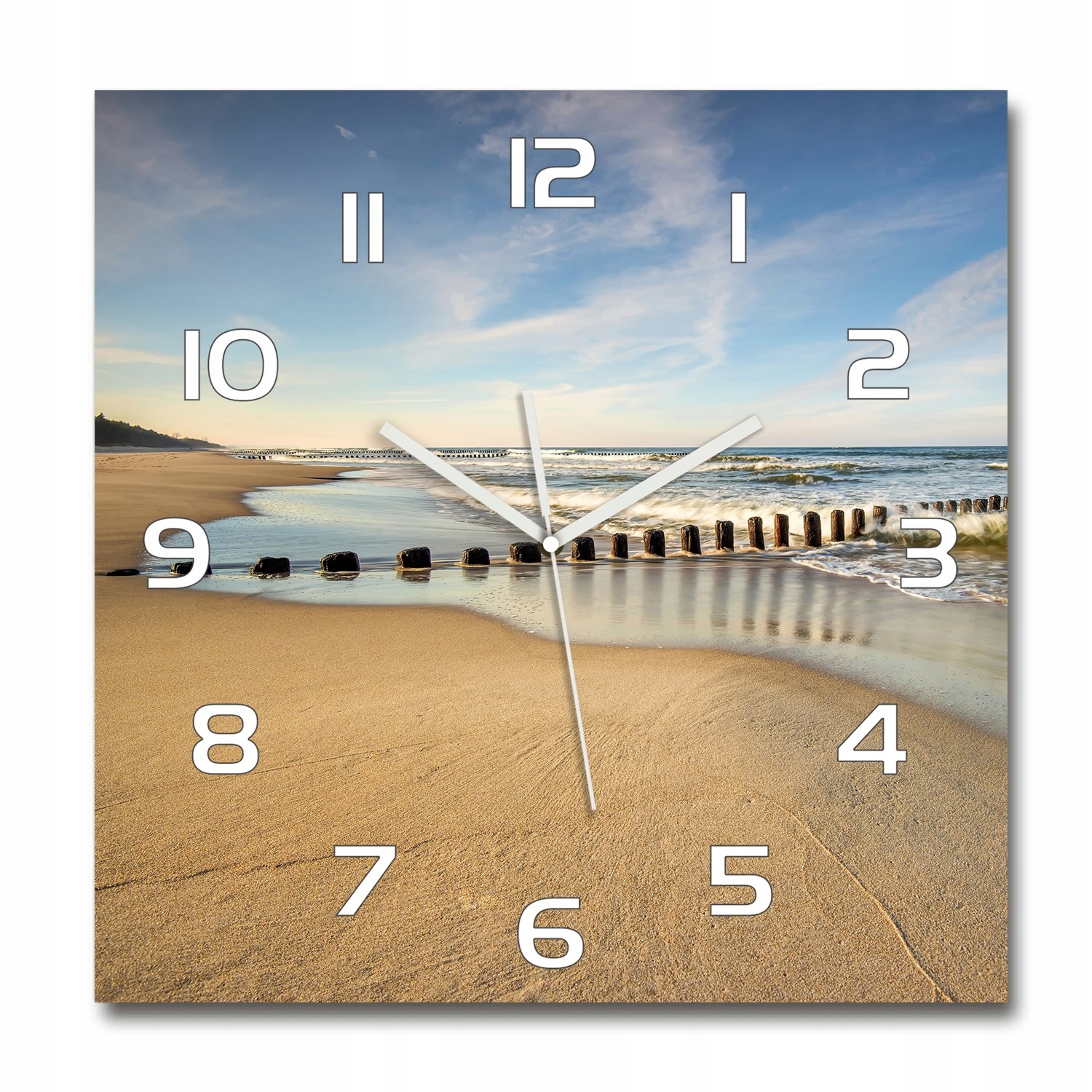

Cichy szklany zegar Plaża nad Bałtykiem 60x60 cm