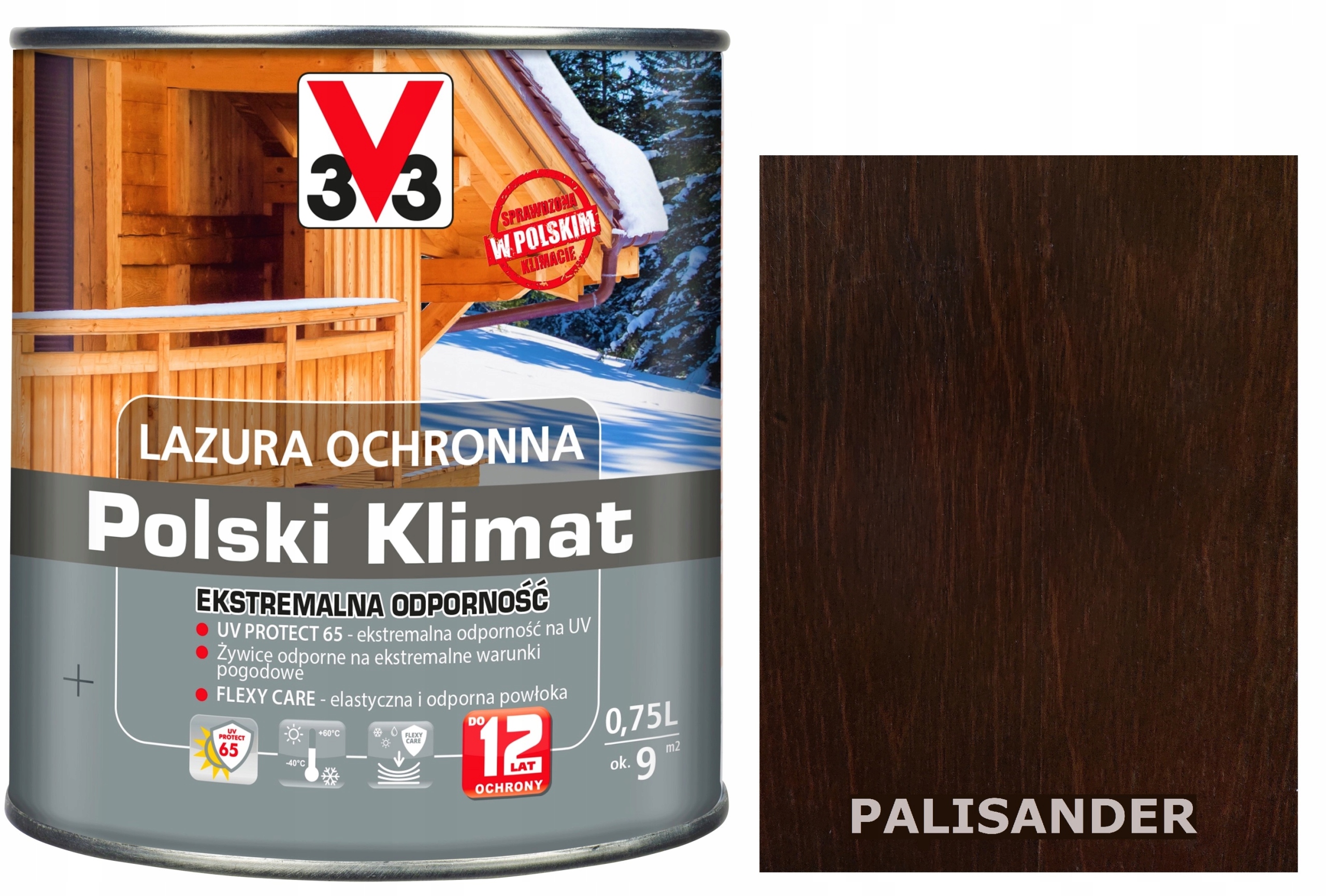 Lazura V33 Polski Klimat 12 LAT Palisander 750ml