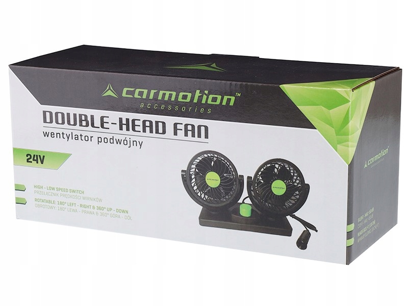 TIR WENTYLATOR WIATRAK 24V/8W, ŚREDNICA 2 x 10 CM Producent Carmotion