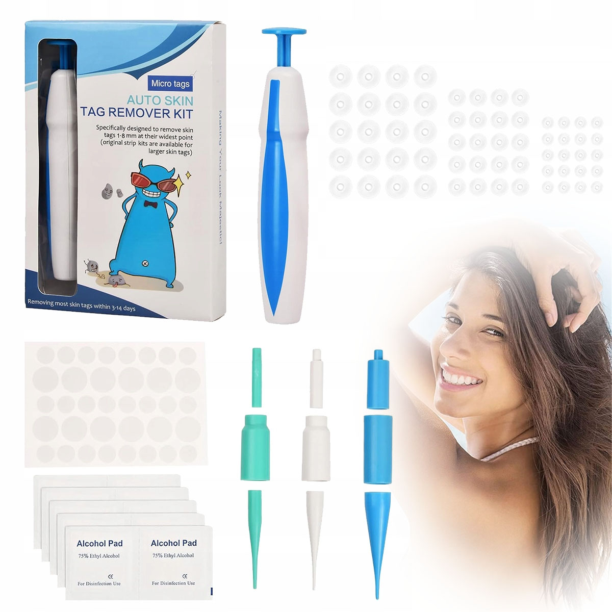 Auto Skin Tag Remover Pen Vylepšený set 2 v 1 pro odstranění kožních výrůstků