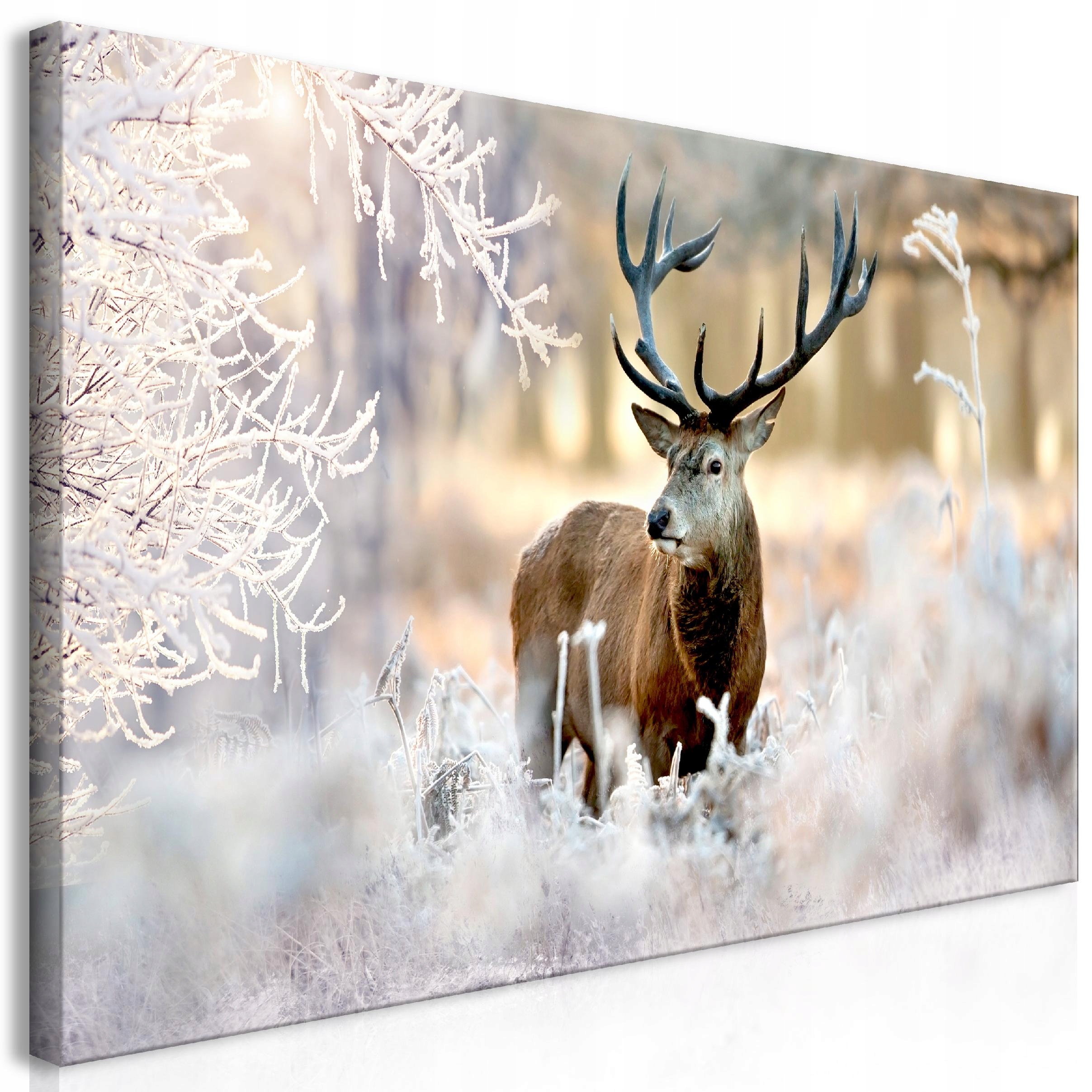 Obraz XXXL Diy Jelen Zima Polana Nástěnná Dekorace Velký Do Obývacího Pokoje 160x80