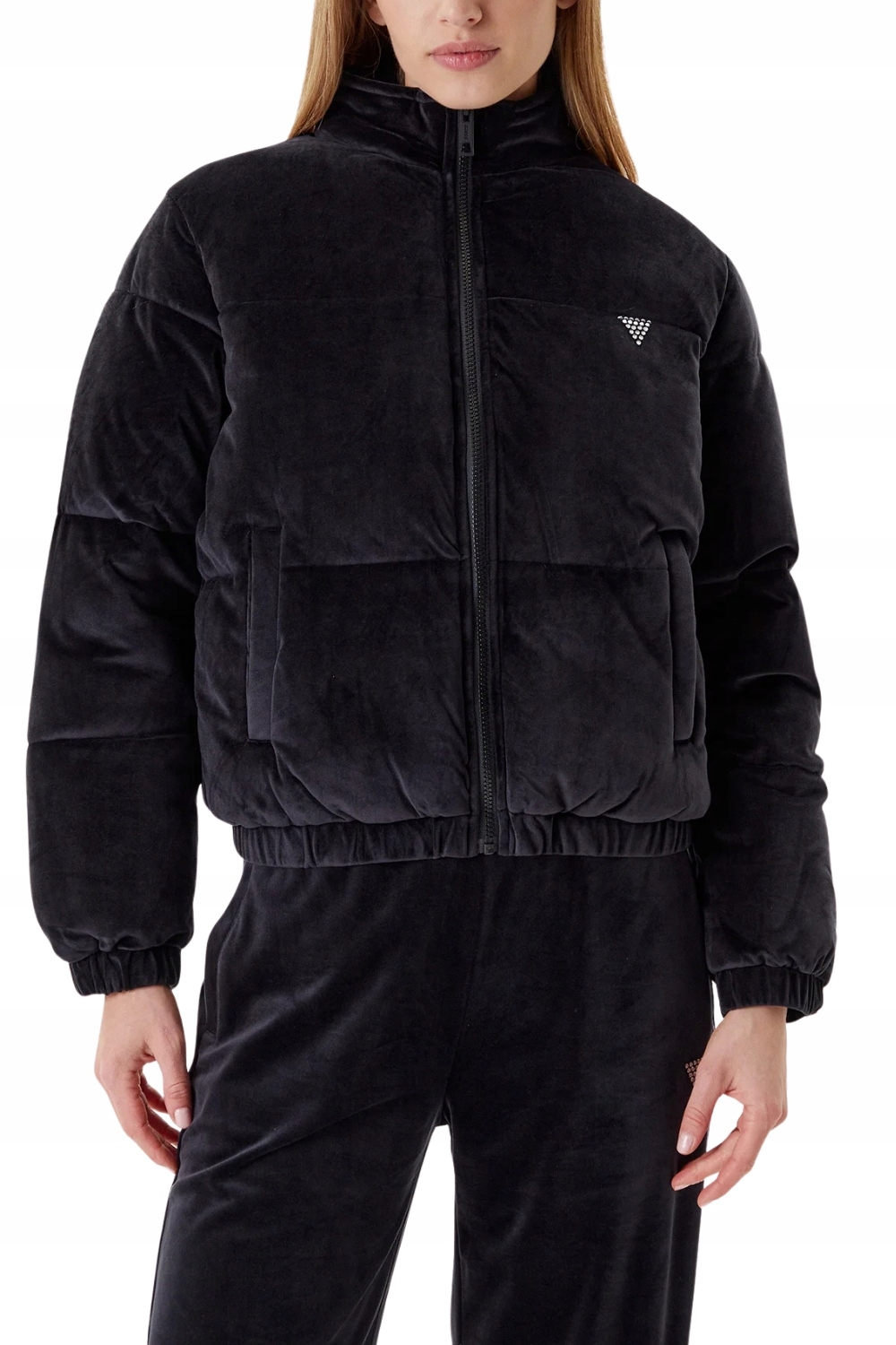 Guess Сčerná dámská semišová bunda Couture Puffer L