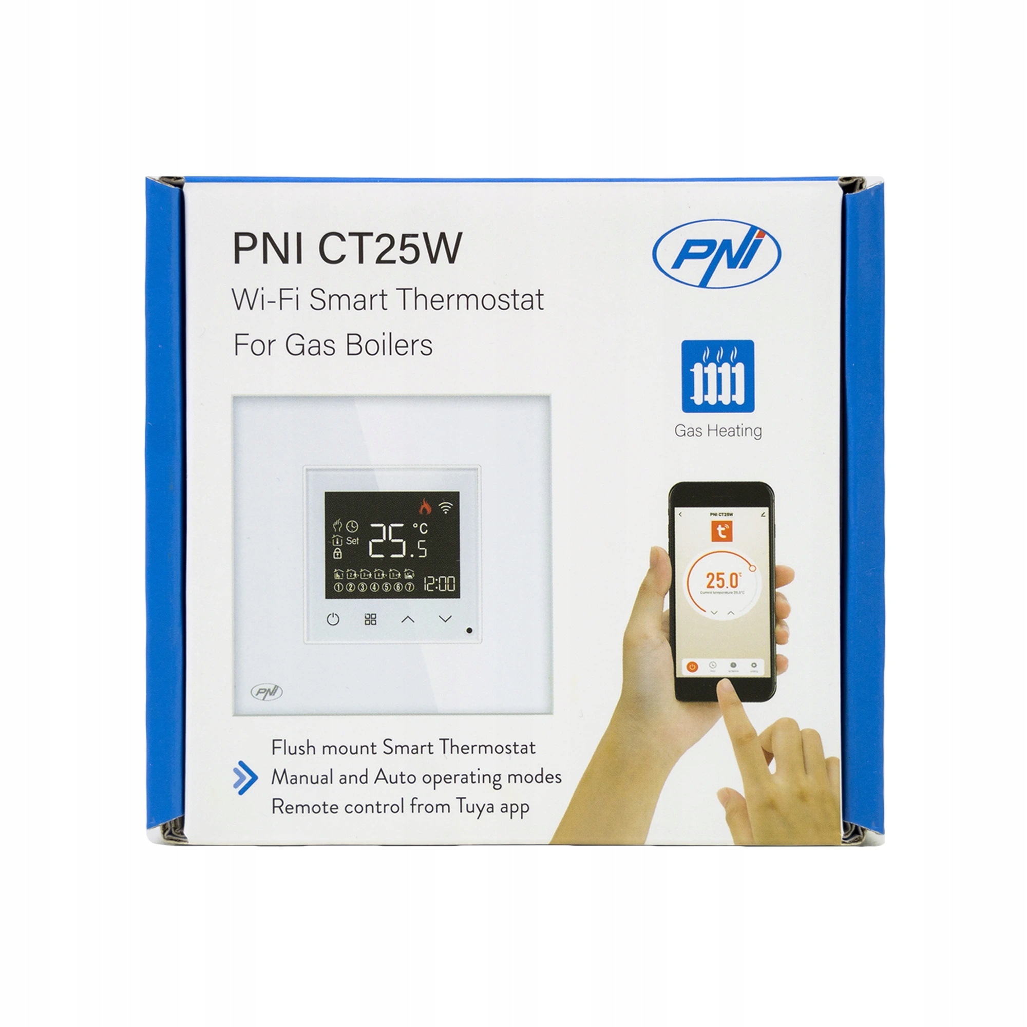Inteligentný termostat Pni CT25W WiFi pre plynovú výhrevňu, montáž pod omie