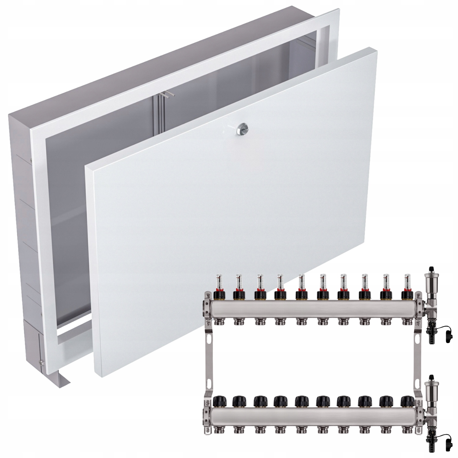 Nerezový Rozdělovač Podlahových Krytin 10+ Podomítkový, Bílý