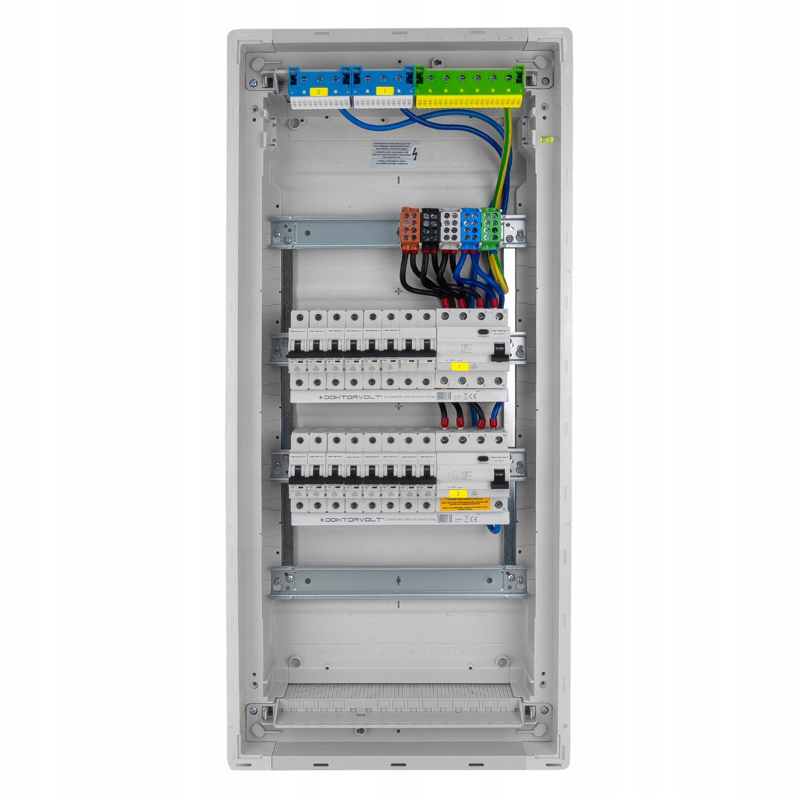 Podomítkový modulární rozvaděč 4x12 chráněný 14xMCB 2xRCCB Vde