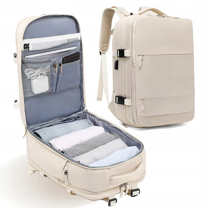 Plecak do samolotu na laptopa 15,6 z Usb 40x25x20cm Ryanair bagaż podręczny