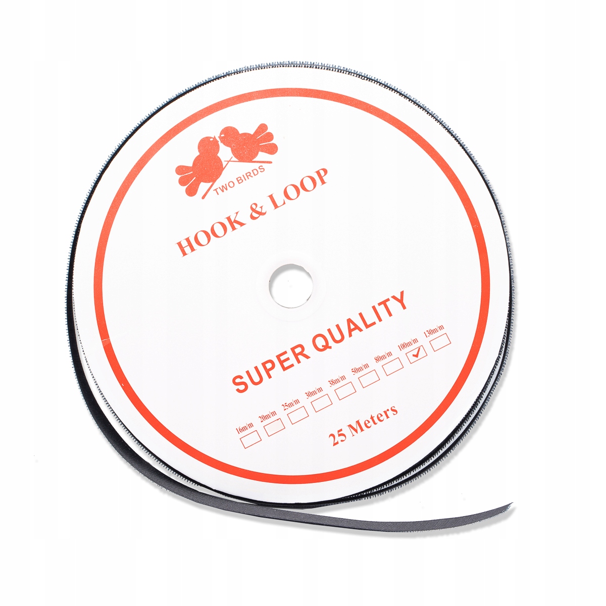 Řemínek háček 100mm/25mb černý