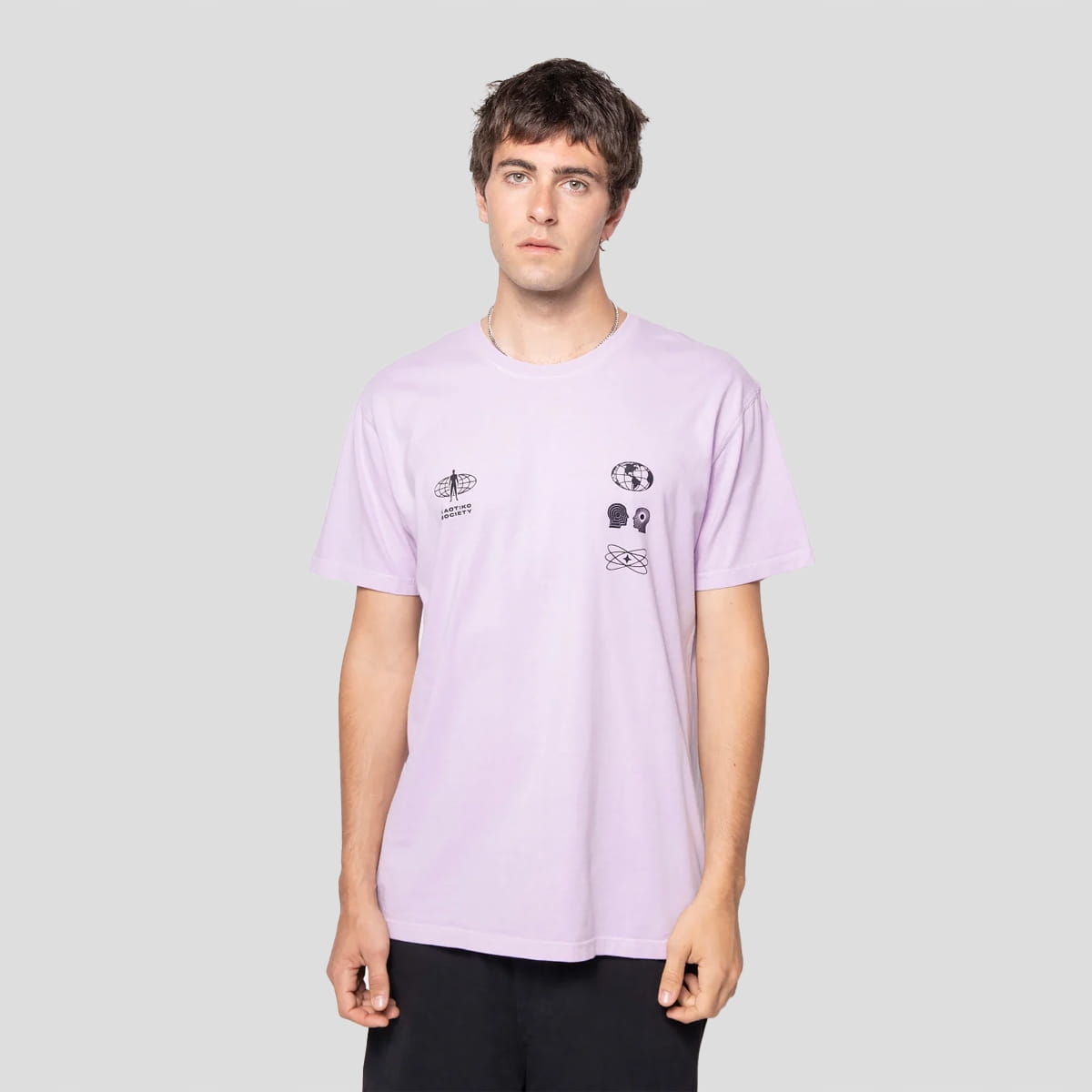 Tričko Kaotiko Washed Brutalism XXL, fialové, Městské
