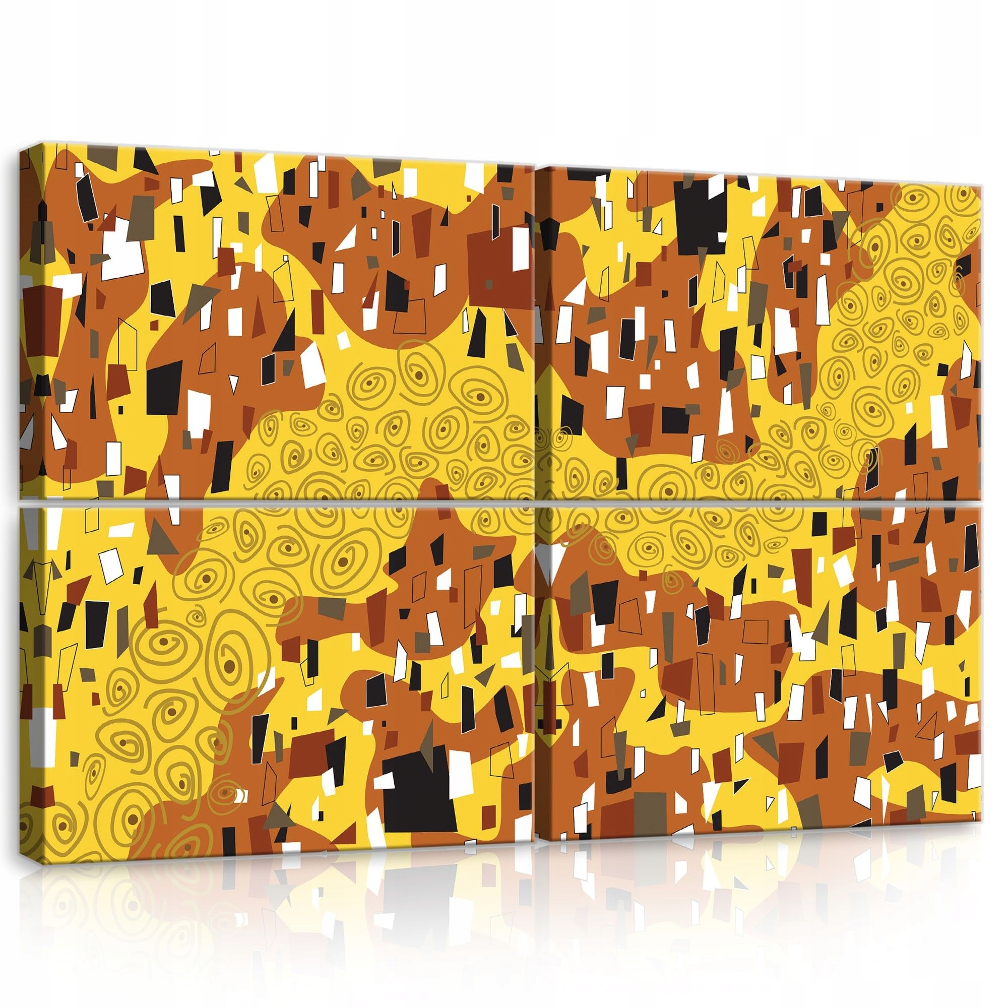 Obraz 120x80 modulárny abstrakcia moderný Klimt bozk láska pár zlato