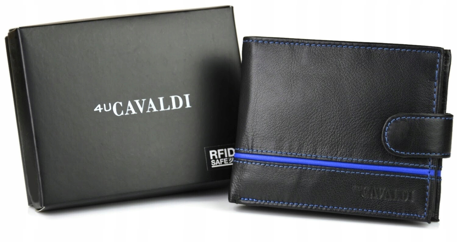 

Skórzany Portfel Męski Czarny Cavaldi Rfid Poziomy