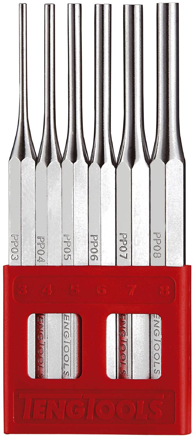 KOMPLET WYBIJAKOW CYLINDRYCZNYCH 6 SZT TENGTOOLS