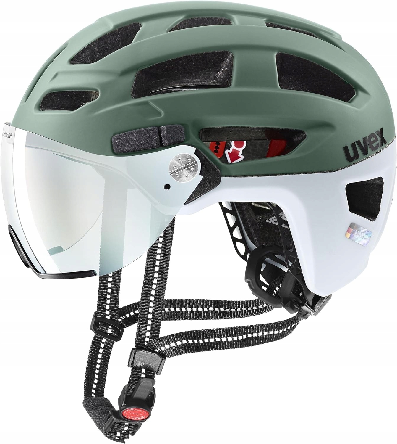 Cyklistická přilba Uvex Finale Visor Vario Moss Green Cloud M 52-57 cm S1-3