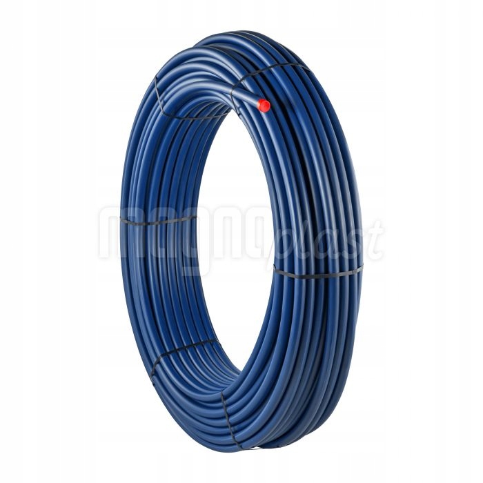 Rura Pe-hd 100 Rc 63 x 5,8 mm z błękitnymi paskami Magnaplast, 47355