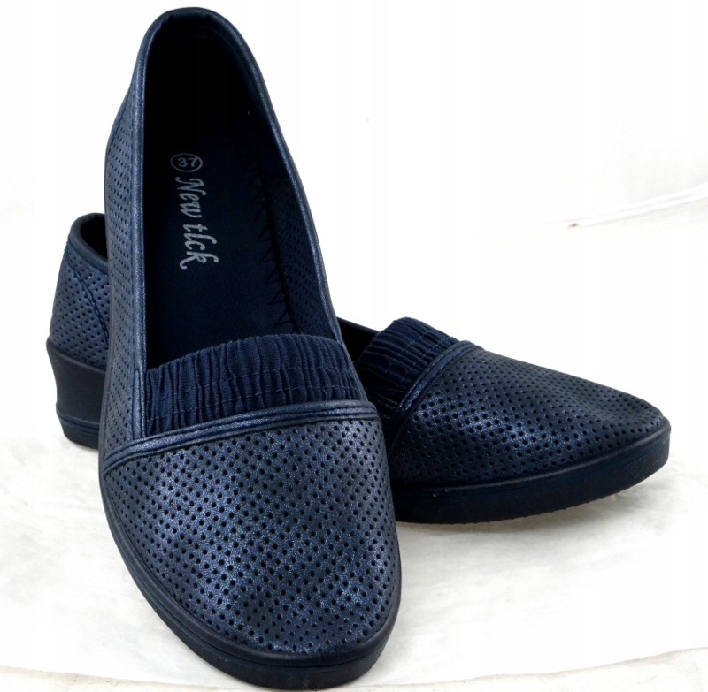 

Tenisówki Buty Damskie Trampki Na Koturnie Navy 37