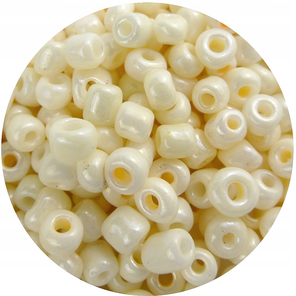 Koraliki szklane 4mm 500g Ecru/orang 6000szt 18160