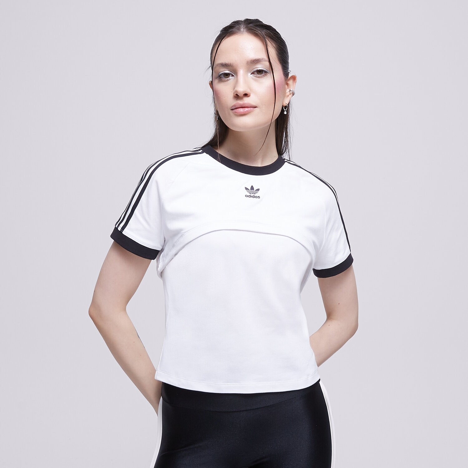 Adidas Biały T-shirt Top 2W1 IC8808 (L)