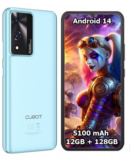 Smartfon Cubot A10 6,56" 12/128GB Dual Sim Lte Android 14 Etui Folia
