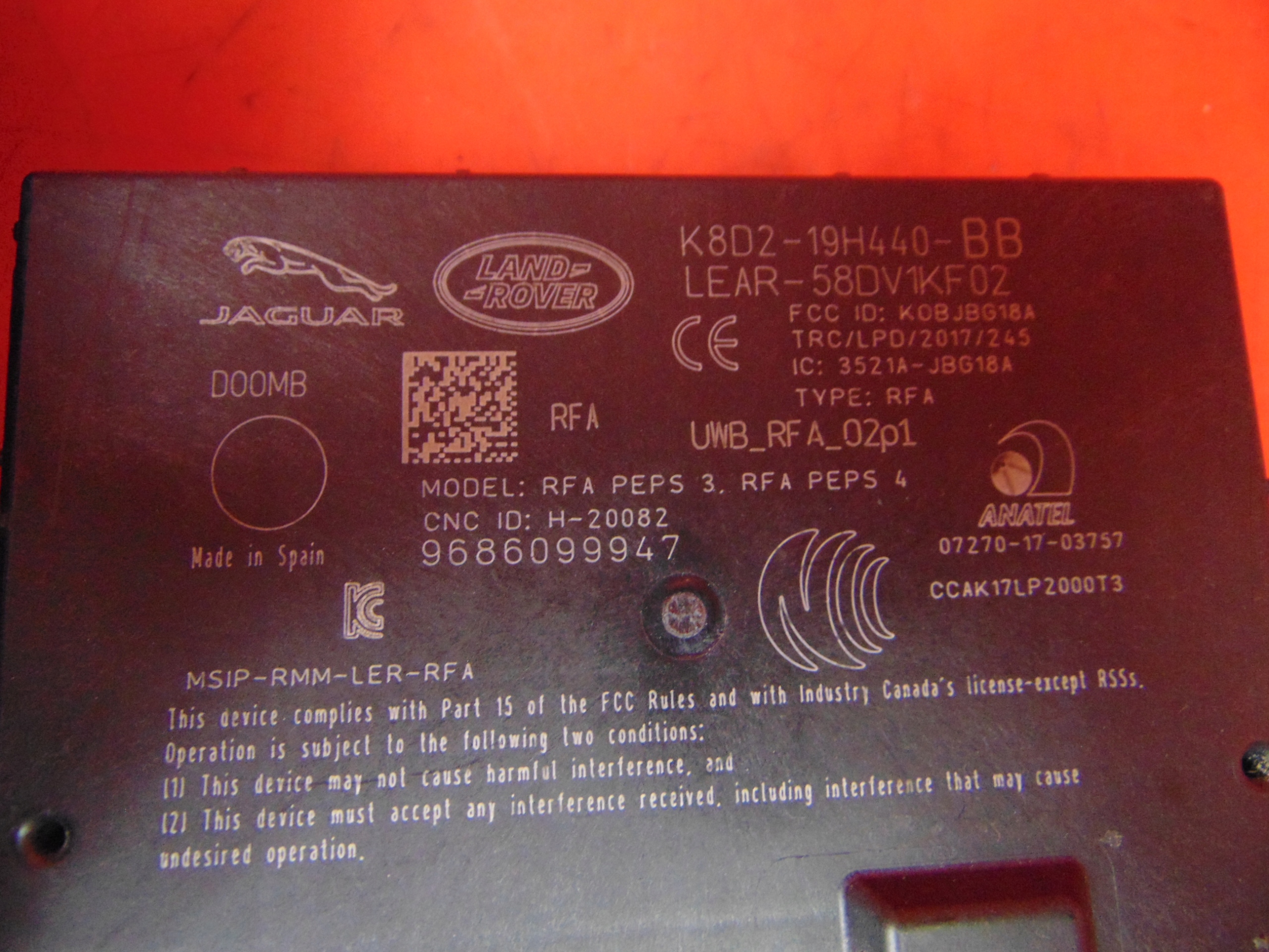 RANGE ROVER Evoque II L551 JAGUAR module control unit