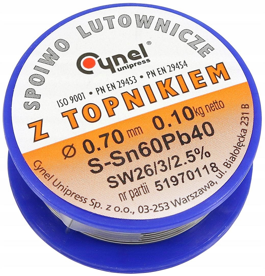 

Cyna Ołowiowa +SW26 0,7mm 100g Jakość Cynel Polska