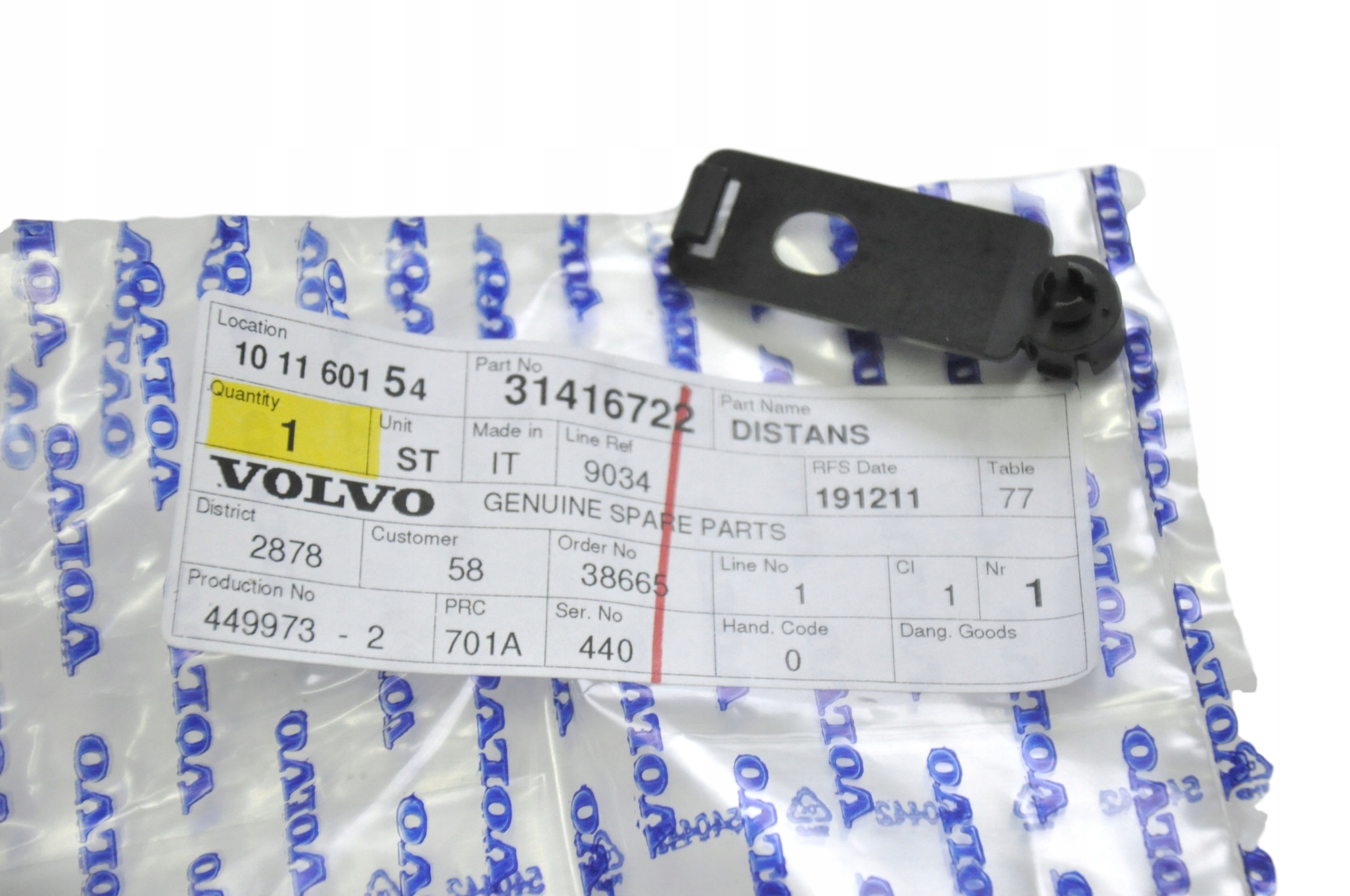 VOLVO XC60 XC90 mocowanie klips uchwyt klakson OE Numer katalogowy części 31416722