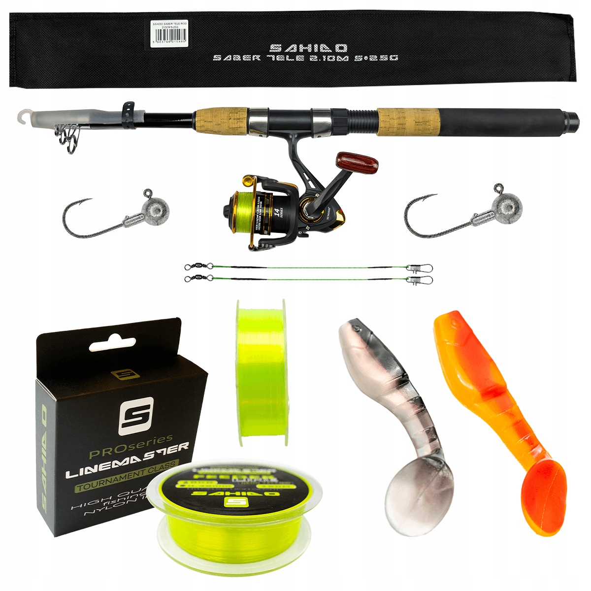 Zestaw Spinningowy W Pełni Wyposażony Sahido Travel Spinning Set Szczupak