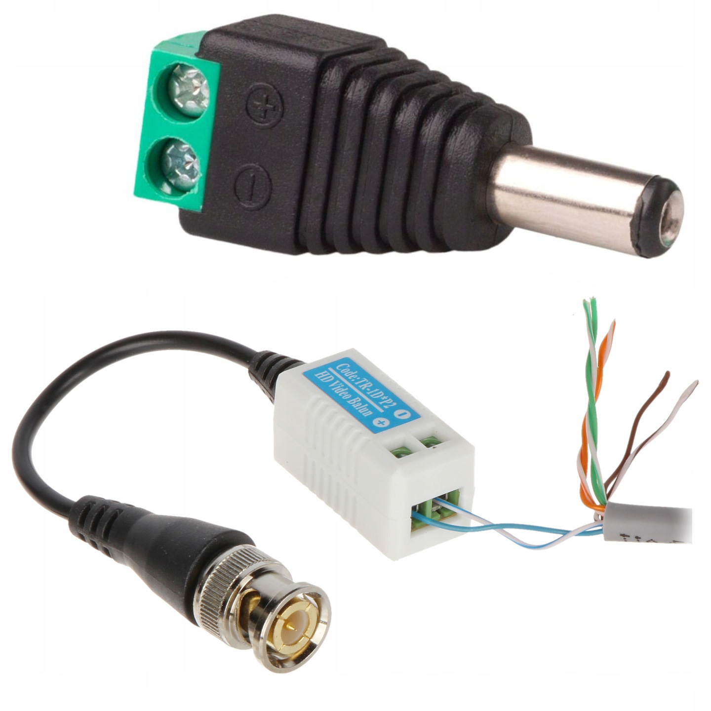Zestaw do podłączenia kamery CCTV z wtykiem zasilania i konwerterem 8 Mpx